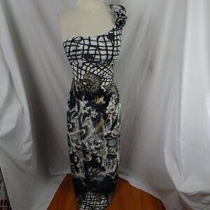 K Lessman Women One Shoulder Maxi Dress Size M